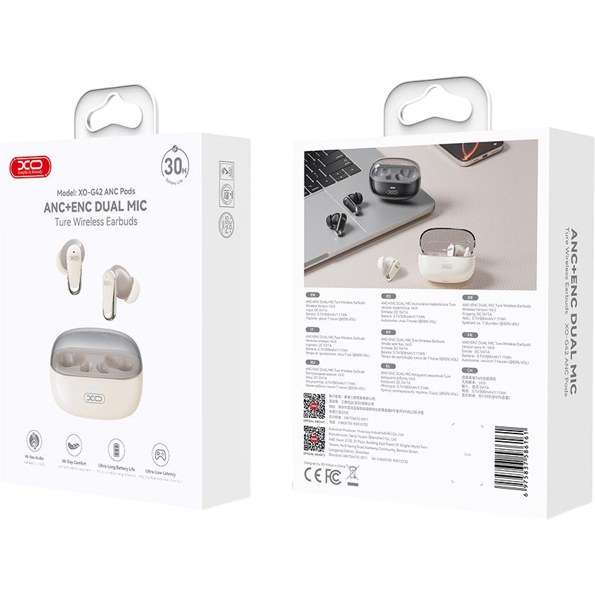 Навушники XO G42 Golden Bud Exquisite Beige