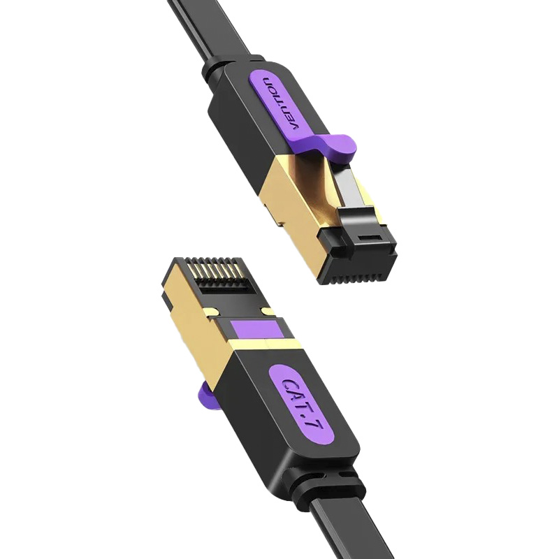 Патч-корд плоский VENTION U/FTP Cat.7 CU 15м Black (ICABN)