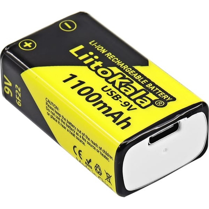 Акумулятор LIITOKALA Li-Ion «Крона» 1100mAh, USB-C заряджання (LII-USB-9V)