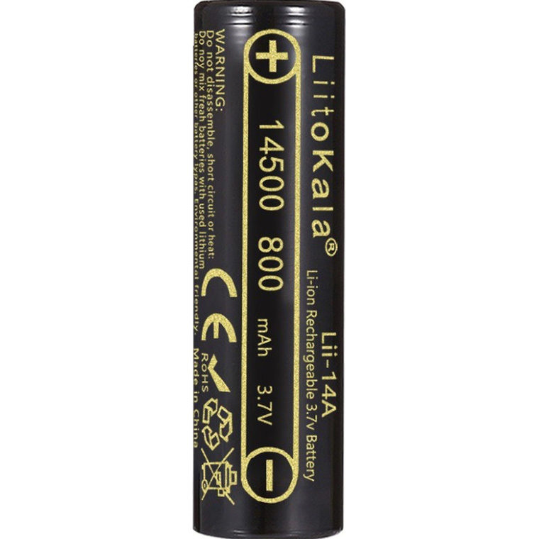 Акумулятор LIITOKALA Li-Ion 14500 800mAh 3.7V FlatTop (LII-14A)