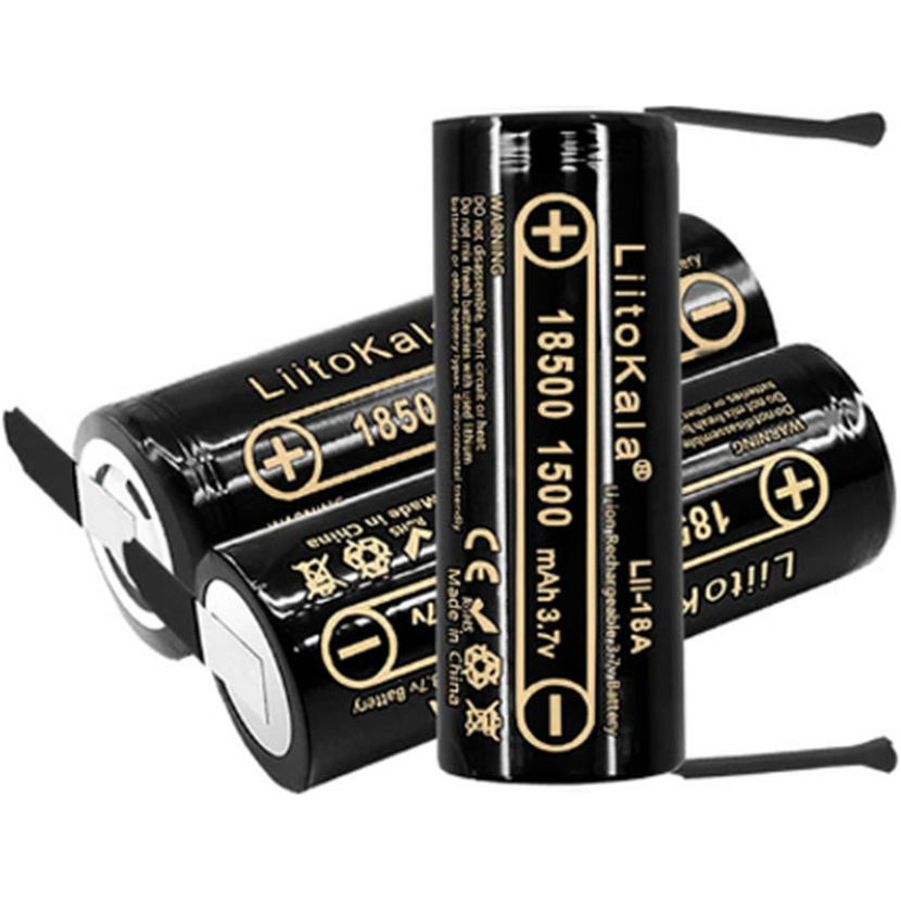 Акумулятор LIITOKALA Li-Ion 18500 1500mAh 3.7V під пайку (LII-18A-N)