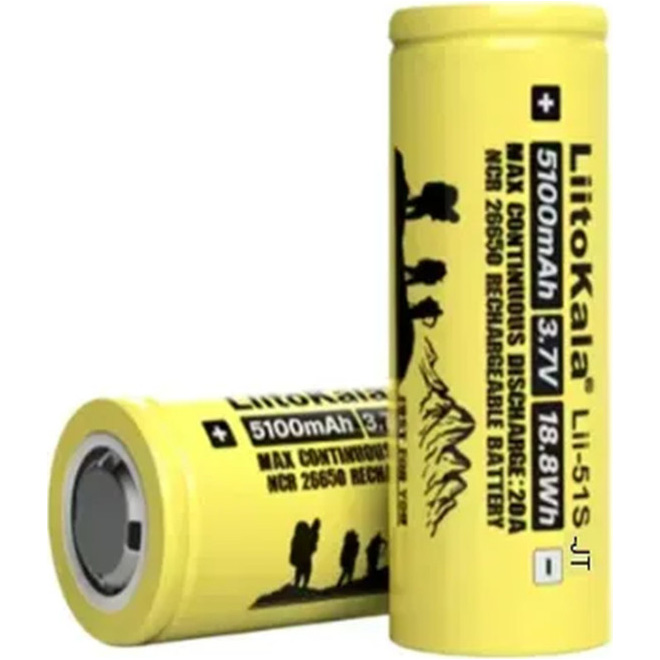 Акумулятор LIITOKALA Li-Ion 26650 5100mAh 3.7V TipTop (LII-51S-JT)