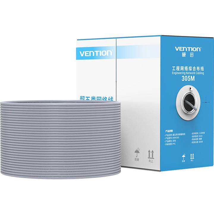 Кабель мережевий VENTION UTP Cat.5e 4x2x0.50 CU Blue 305м