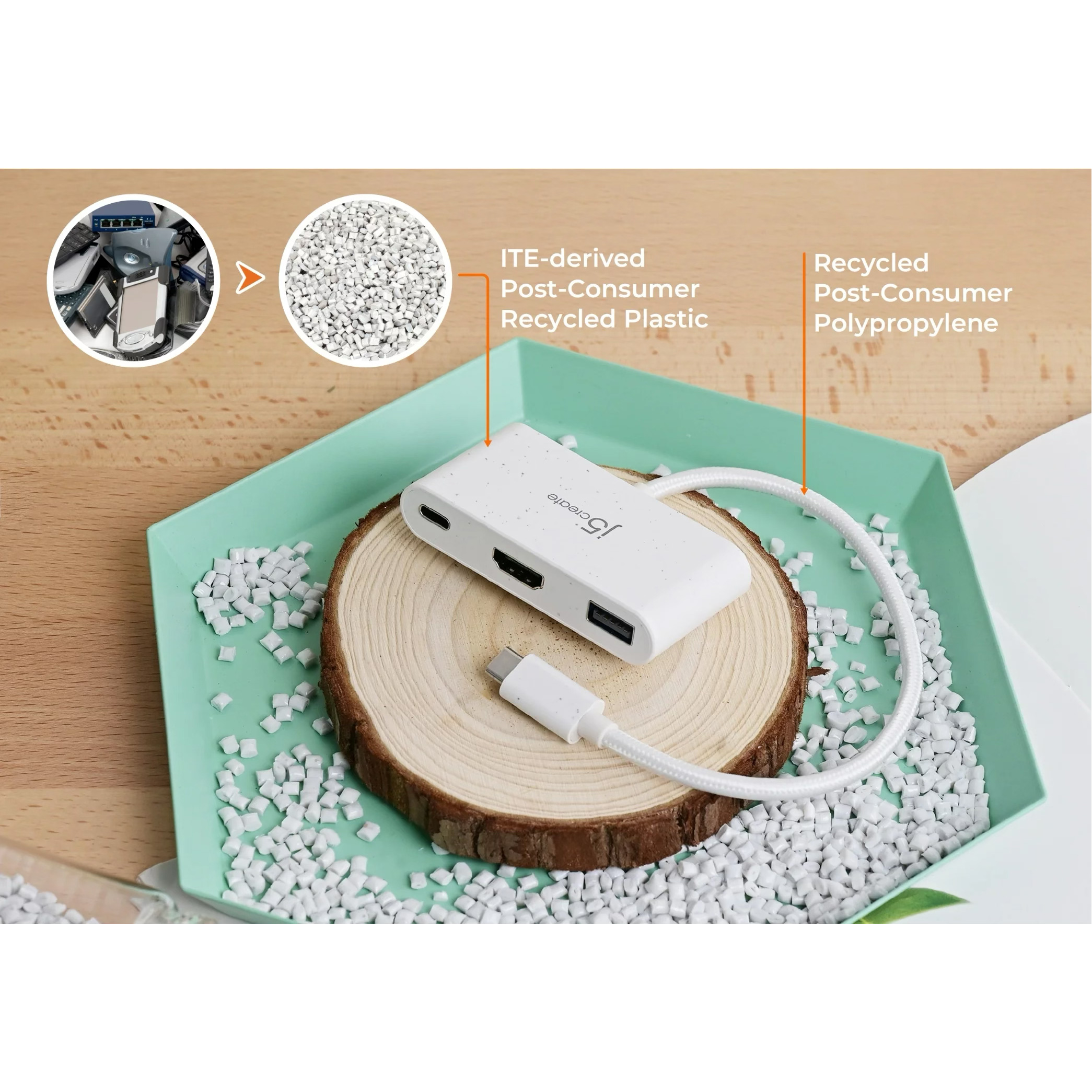 Порт-репликатор J5CREATE USB-C to HDMI & USB 3.0 with Power Delivery Fresh Cyan (JCA379EC-N)