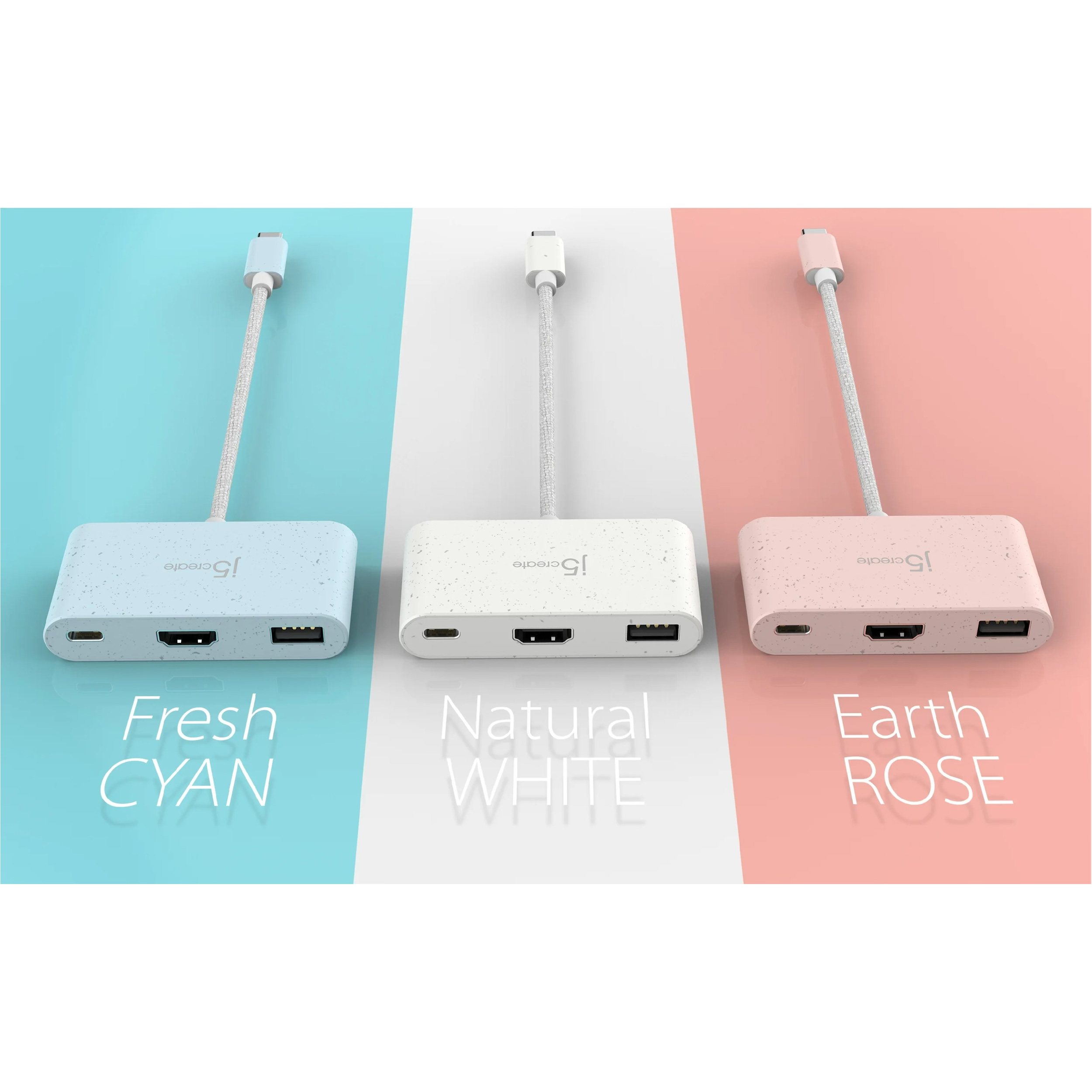 Порт-реплікатор J5CREATE USB-C to HDMI & USB 3.0 with Power Delivery Natural White (JCA379EW-N)