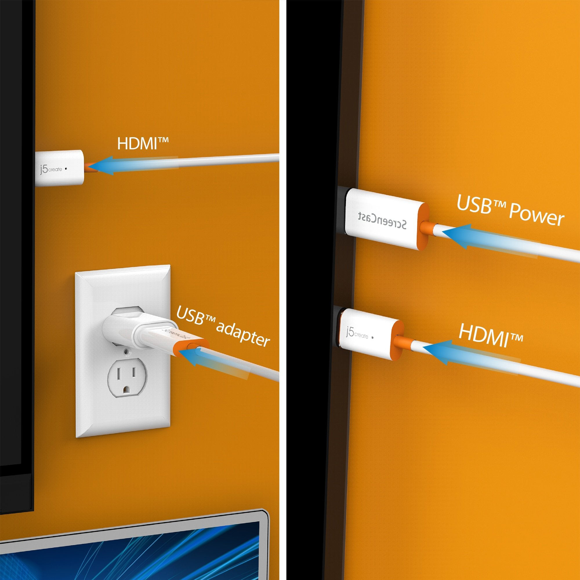 Адаптер J5CREATE ScreenCast Wireless Display Adapter USB - HDMI v1.3 60м White (JVAW56-N)