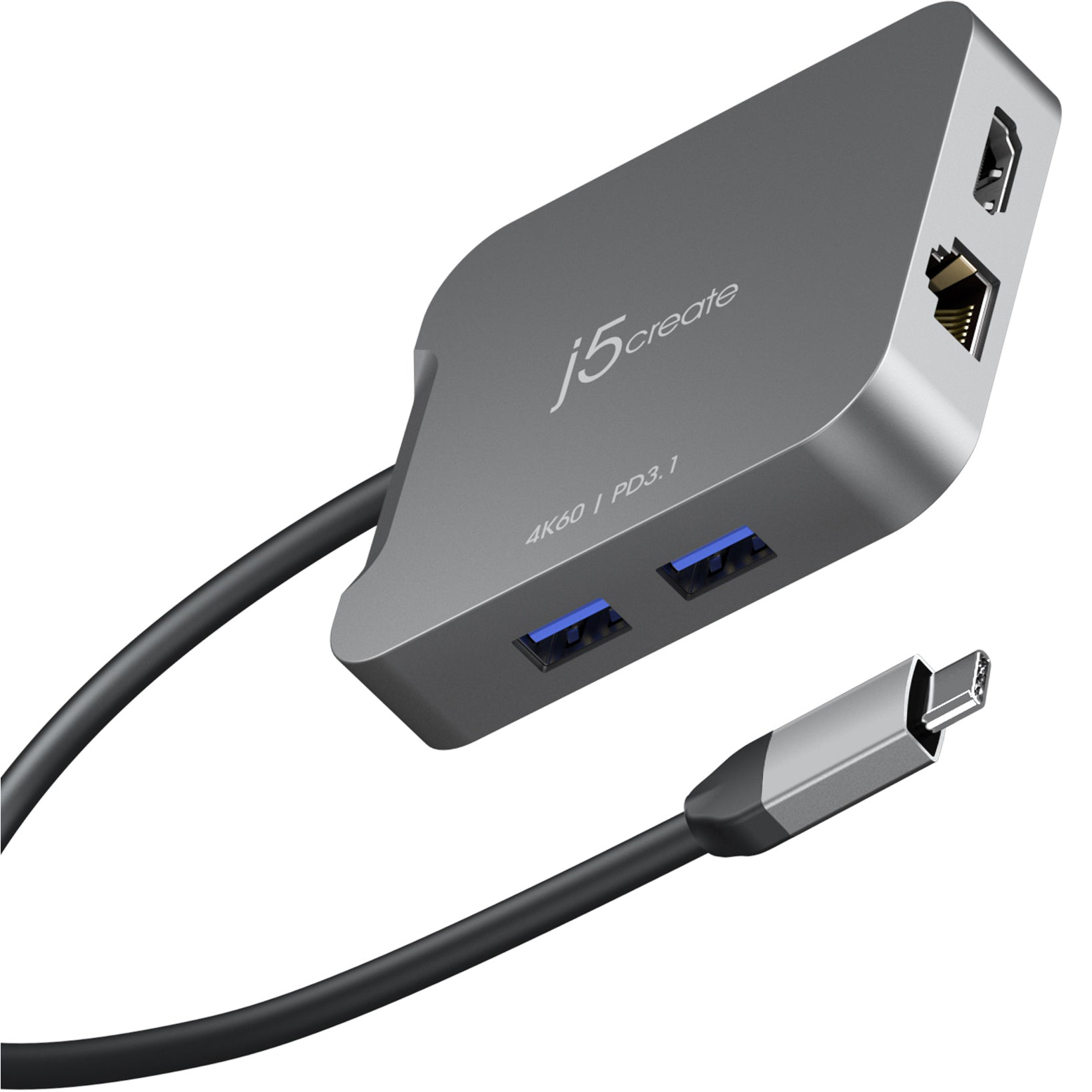 Порт-репликатор J5CREATE 4K60 Elite USB-C Travel Adapter (JCD3191-N)
