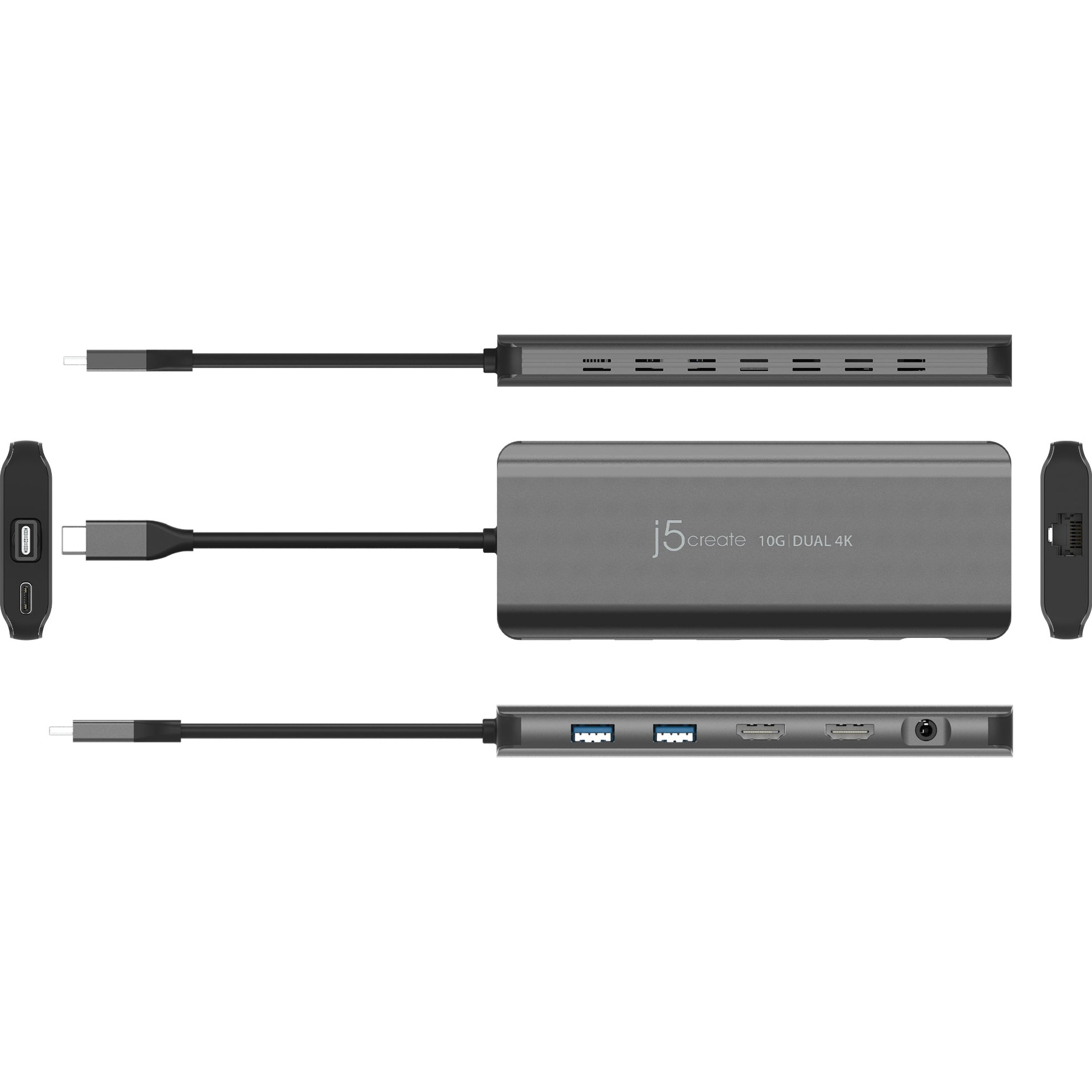 Порт-репликатор J5CREATE USB-C Dual 4K HDMI 10Gbps Mini Dock (JCD398-N)