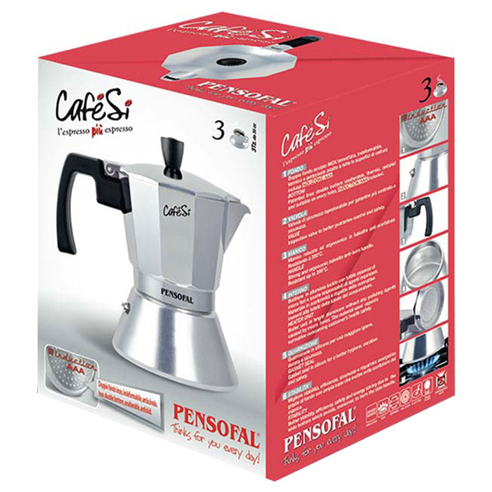 Кофеварка гейзерная PENSOFAL Cafesi Classic Espresso Coffee Maker 3 Cups 150мл (PEN8421)