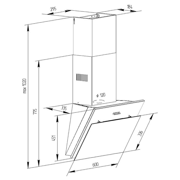 Витяжка PYRAMIDA NR-MG 60 M BL