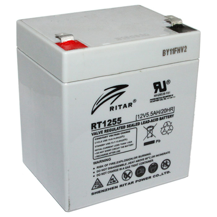 Аккумуляторная батарея RITAR RT1255 (12В, 5.5Ач)