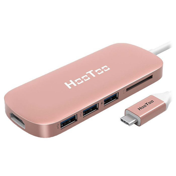 USB хаб HOOTOO Shuttle Rose Gold 3-Port (HT-UC001-RG)