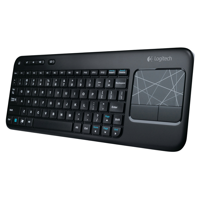 Клавиатура беспроводная LOGITECH K400 Wireless Touch UA Black (920-003133)