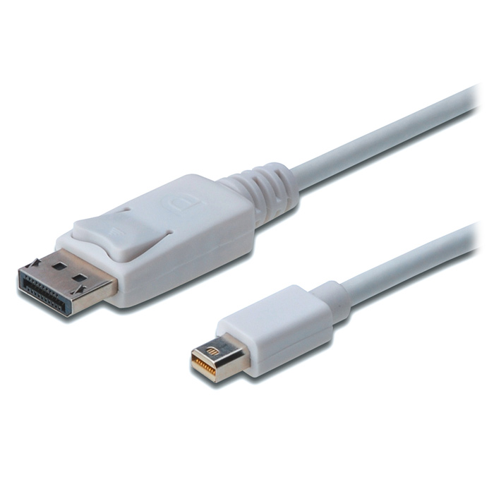 Кабель DIGITUS DisplayPort - Mini DisplayPort 1м White (AK-340102-010-W)