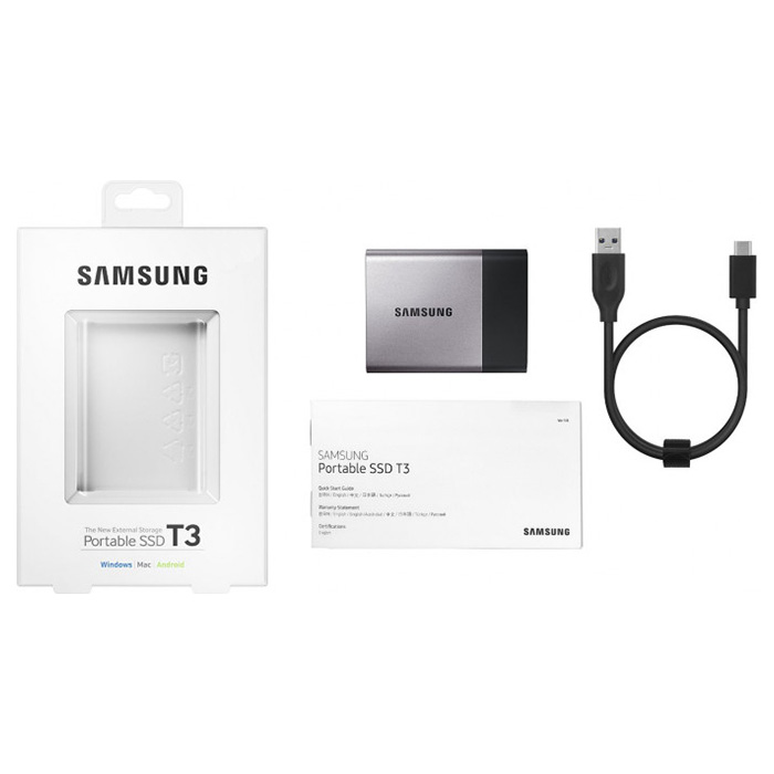 Портативный SSD диск SAMSUNG T3 1TB USB3.1 (MU-PT1T0B/WW)