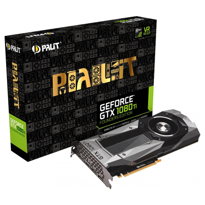 Видеокарта PALIT GeForce GTX 1080 Ti 11GB GDDR5X 352-bit Founders Edition (NEB108T019LC-PG611F)
