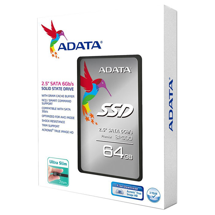 SSD диск ADATA Premier Pro SP600 64GB 2.5" SATA (ASP600S3-64GM-C)
