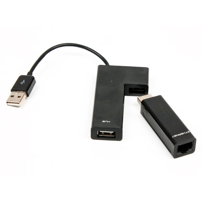 Мережевий адаптер з USB хабом VIEWCON VE 450 Black (VE450B)