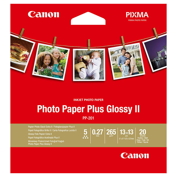 Фотопапір CANON Photo Paper Plus Glossy II 13x13см 260г/м² 20л (2311B060)
