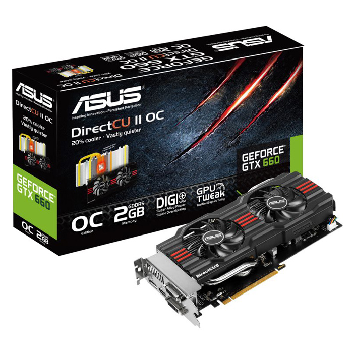 Відеокарта ASUS GeForce GTX 660 2GB GDDR5 192-bit DirectCU II OC (GTX660-DC2O-2GD5)