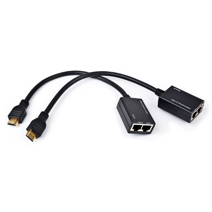 Подовжувач HDMI по крученій парі GEMBIRD v1.2 Black (DEX-HDMI-01)