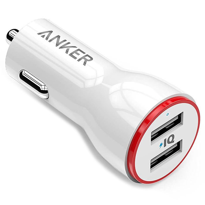 Автомобільний зарядний пристрій ANKER PowerDrive 2 White w/Micro-USB cable (B2310H21)