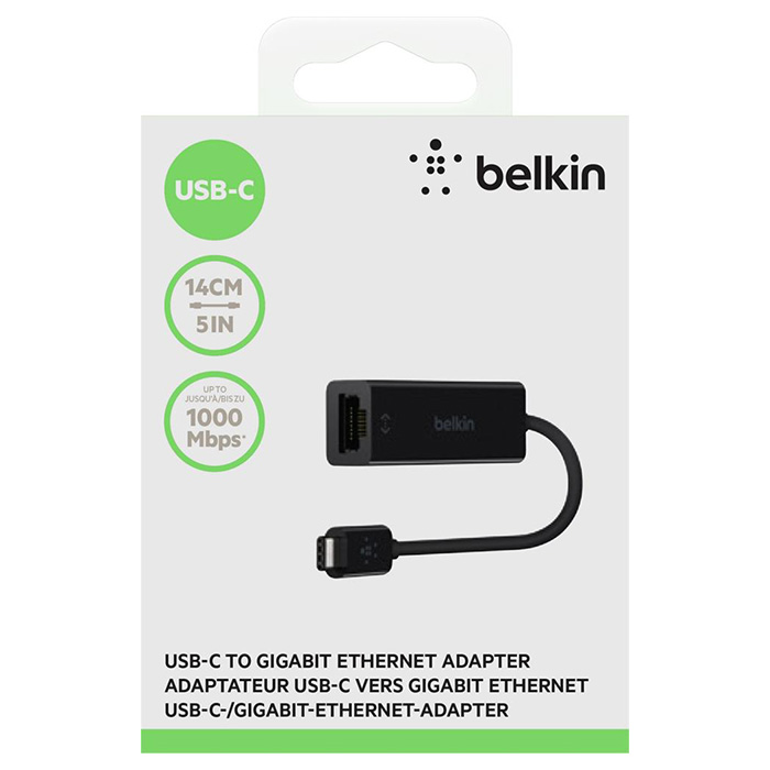 Мережевий адаптер BELKIN USB-C to Gigabit Ethernet (F2CU040BTBLK)