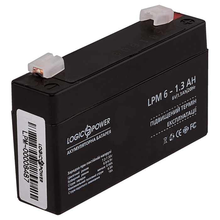 Аккумуляторная батарея LOGICPOWER LPM 6-1.3 AH (6В, 1.3Ач) (LP4157)