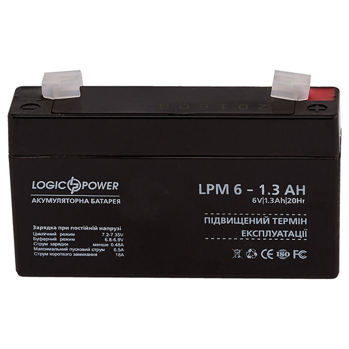 Аккумуляторная батарея LOGICPOWER LPM 6-1.3 AH (6В, 1.3Ач) (LP4157)