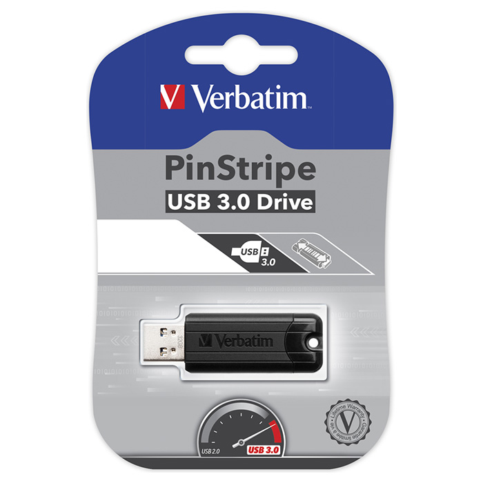 Флешка VERBATIM Store 'n' Go PinStripe 32GB Black (49317)