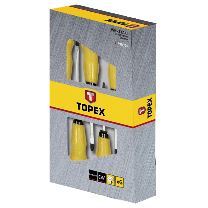 Набор ударных отвёрток TOPEX 6 шт. (39D504)
