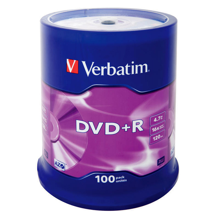 DVD+R VERBATIM AZO Matt Silver 4.7GB 16x 100pcs/spindle (43551)