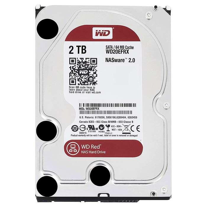 Жёсткий диск 3.5" WD Red 2TB SATA/64MB (WD20EFRX)