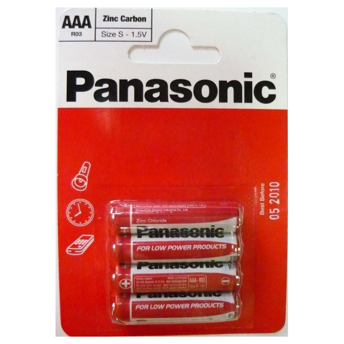 Батарейка PANASONIC Red Zink AAA 4шт/уп (R03REL/4BP)