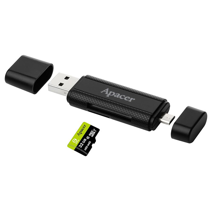Кардридер APACER AM702 OTG Dual USB 2.0/micro-USB Black (APAM702B-1)