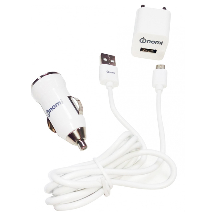 Набор зарядных устройств NOMI CK05121 White w/Micro-USB cable (170682)