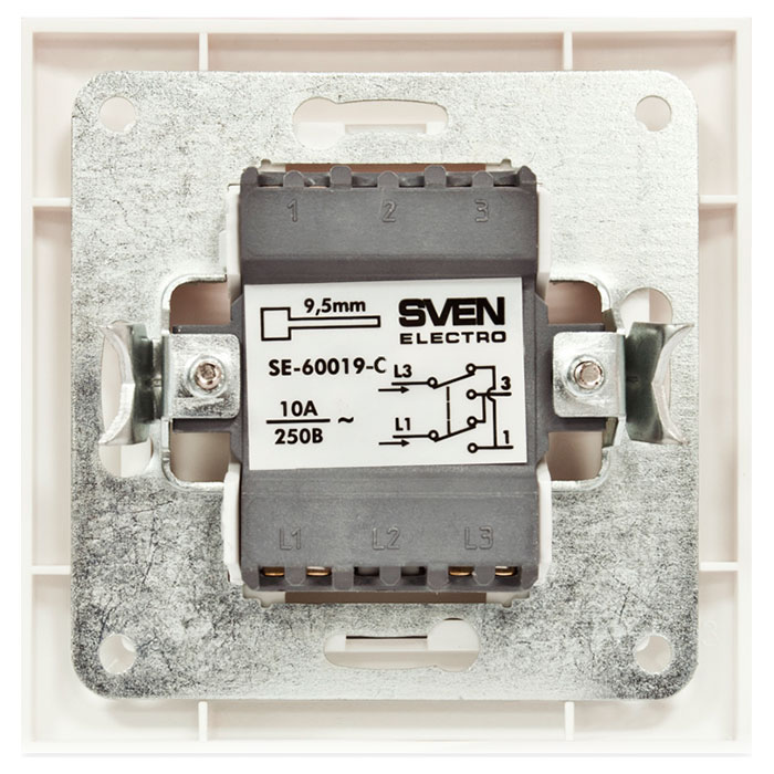Выключатель одинарный проходной SVEN Comfort SE-60019 Cream (07100066)