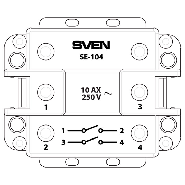 Вимикач подвійний SVEN Home SE-104 Ivory (07100078)