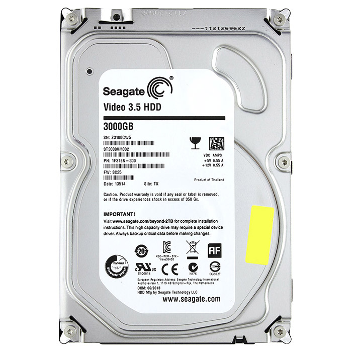 Жорсткий диск 3.5" SEAGATE Video 3.5 3TB SATA/64MB (ST3000VM002)