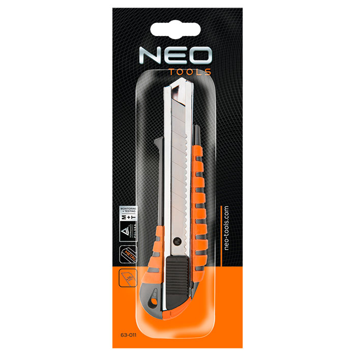 Монтажный нож с выдвижным лезвием NEO TOOLS 18мм (63-011)