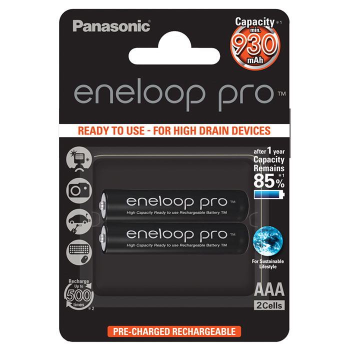 Акумулятор PANASONIC Eneloop Pro AAA 930mAh 2шт/уп (BK-4HCDE/2BE)