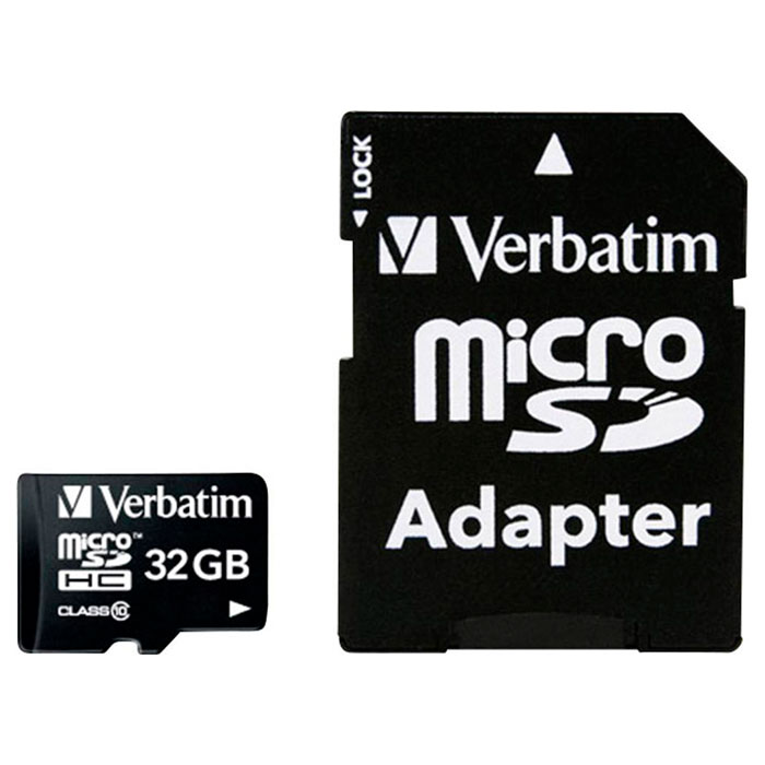 Карта памяти VERBATIM microSDHC Premium 32GB UHS-I Class 10 + SD-adapter (44083)