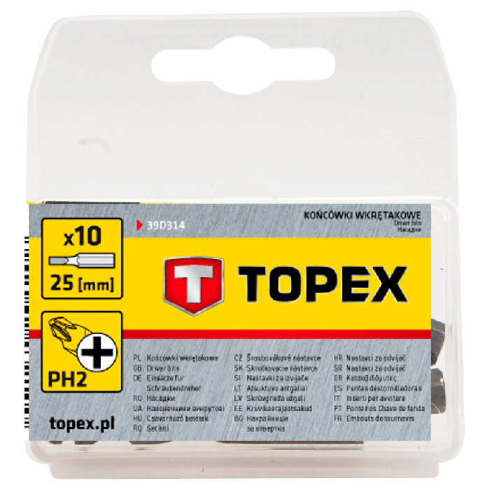 Набір насадок TOPEX PH2x25mm 10шт (39D314)