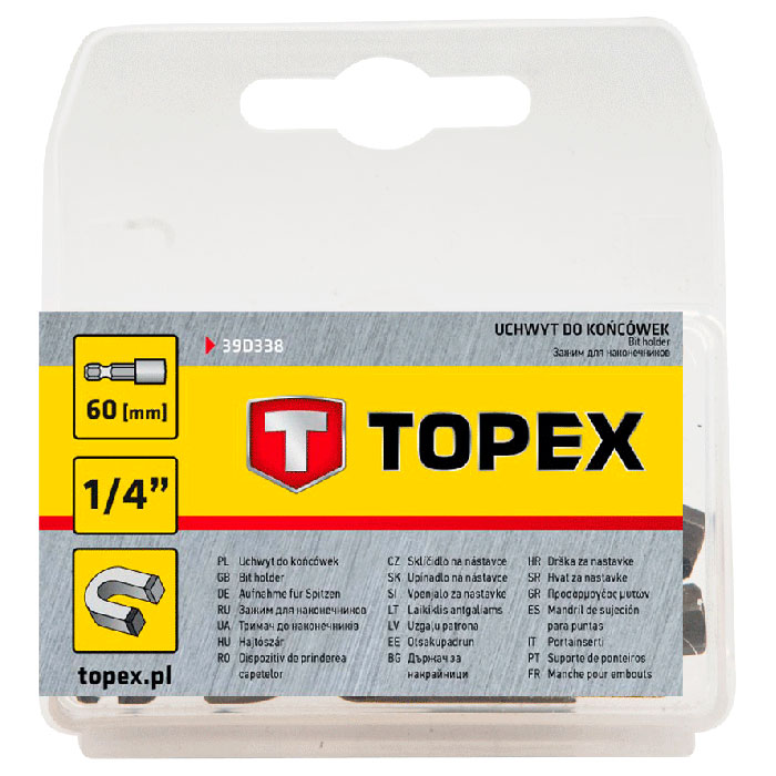 Держатель насадок магнитный TOPEX 1/4" 60mm (39D338)