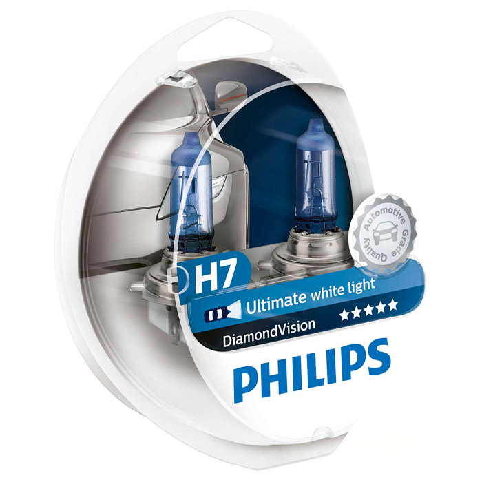 Лампа галогенова PHILIPS DiamondVision H7 2шт (12972DVS2)
