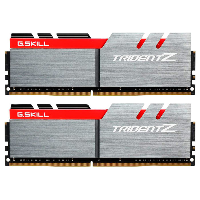 Модуль пам'яті G.SKILL Trident Z Silver/Red DDR4 3200MHz 16GB Kit 2x8GB (F4-3200C15D-16GTZ)