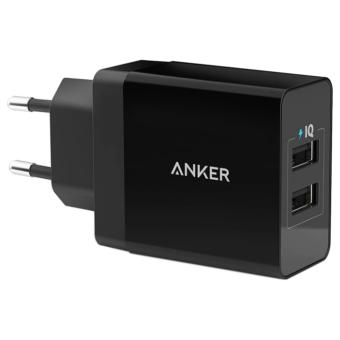 Зарядний пристрій ANKER PowerPort 2 Black w/Micro-USB cable (B2021L11)