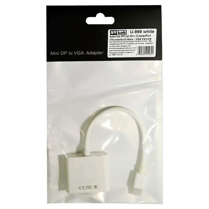 Адаптер STLAB Mini DisplayPort - VGA White (U-999 WHITE)