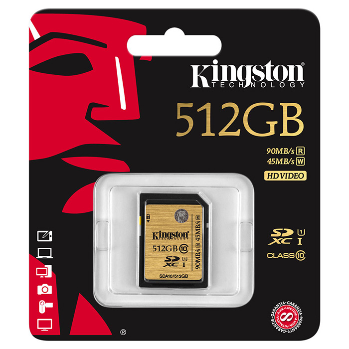 Карта пам'яті KINGSTON SDXC 512GB UHS-I Class 10 (SDA10/512GB)