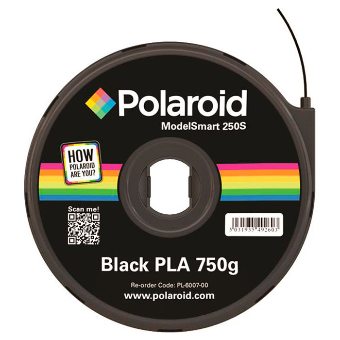 Пластик (філамент) для 3D принтера POLAROID PLA 1.75mm Black (3D-FL-PL-6007-00)